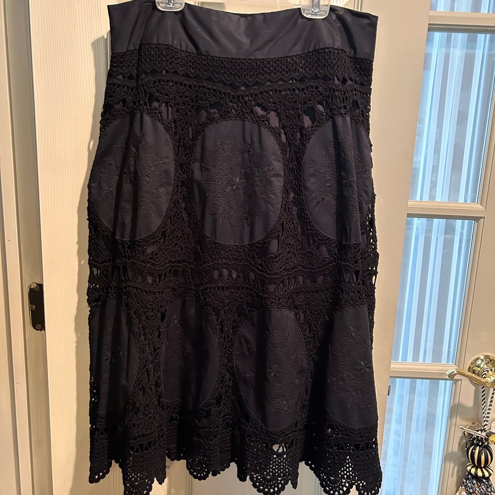 Banana Republic Black Crochet Skirt size 10